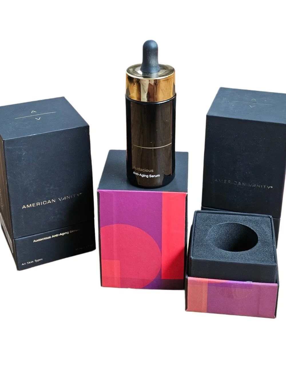 Bundle Lot 3 NEW American Vanity Audacious Anti-Aging Serum New In Boxes